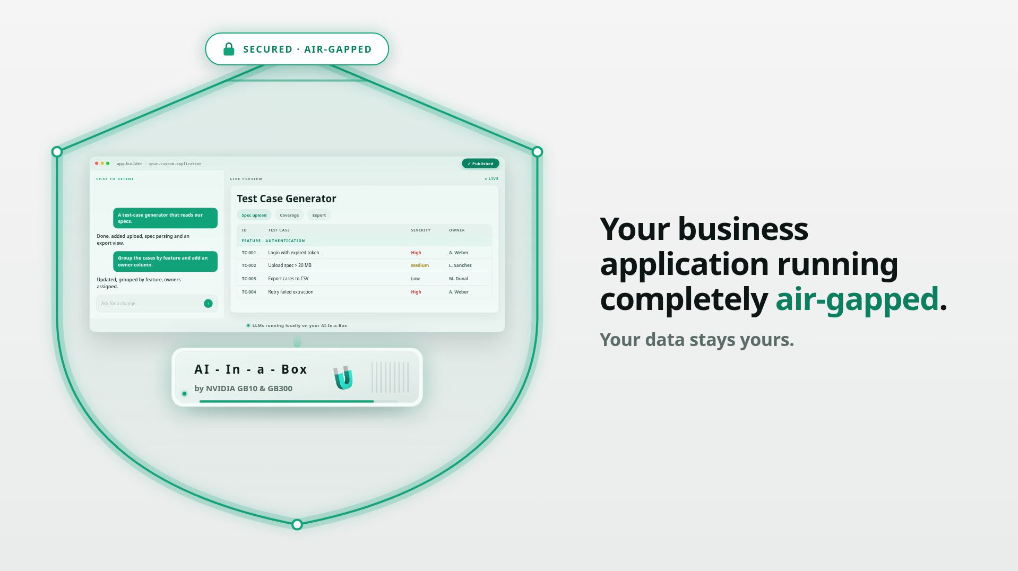 Understand Studio running air-gapped on the AI-in-a-Box appliance