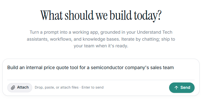 Understand Studio: describe the app you want to build