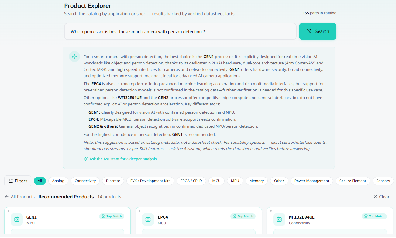 Product Explorer interface preview